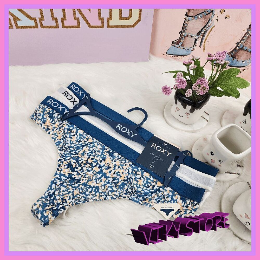 NWT 💖 Roxy Multicolor V-String 3-Pack, Comfort Meets Style, Size Large 💖